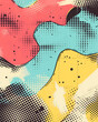 Abstract halftone comics background - Modern design shapes in pop colors banner