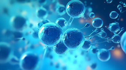 Wall Mural - Cell background, virus cells, medical research background