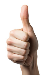 thumb finger symbol isolated on transparent background, generative ai