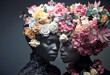© ADDICTIVE STOCK - Two men With Flowers on Their Heads. Generative AI