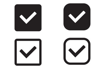 Poster - checkbox icon. Thin, Light Regular And Bold black style vector design isolated on white background
