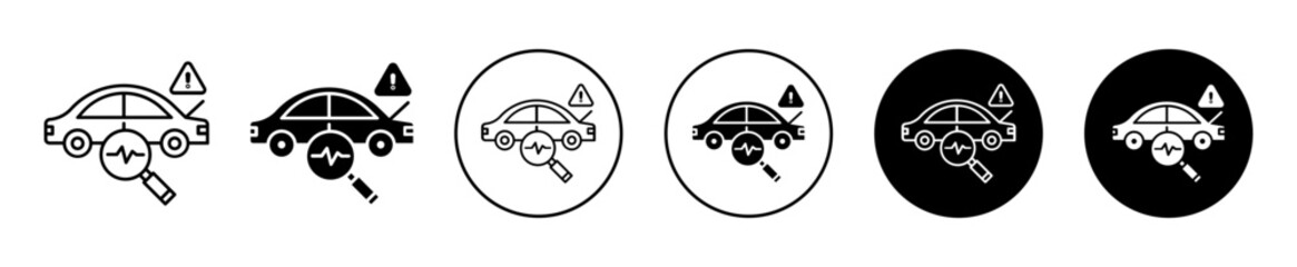 Poster - Car diagnostic vector icon set collection. Car diagnostic Outline flat Icon.