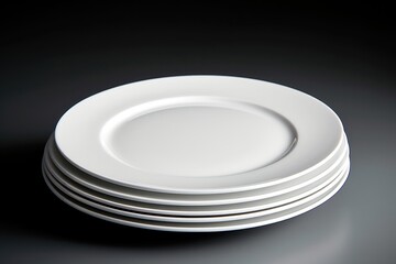 Poster - A stack of white plates that can be used for various purposes