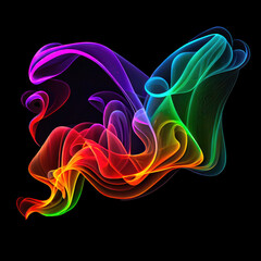 Aufkleber - Colorful neon clubs smokewave glowing cloud background