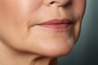 © Fotograf - A close-up view of a woman's face showing visible wrinkles. This image can be used to represent aging, beauty standards, skincare, or the natural process of getting older