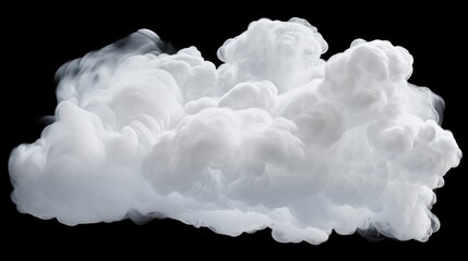 Poster - A cloud of white smoke on a black background. Versatile image that can be used for various concepts and designs