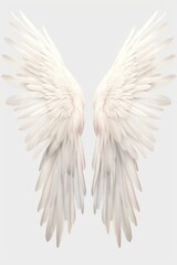 Aufkleber - White wings on a gray background. Versatile image that can be used for various themes and concepts