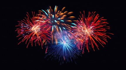Poster - Colorful fireworks lighting up the night sky, perfect for celebrations and special events