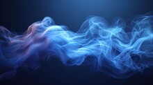  Blue Smoke On A Dark Background With A Blue Light In The Middle Of The Image And A Red Light In The Middle Of The Image.