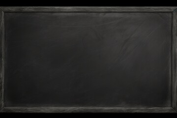 Poster - A blackboard with a wooden frame placed against a black background. Ideal for educational or creative presentations