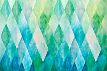Create A Pattern Of Diamonds With A Gradient Of Green And Blue Colors
