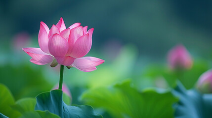 Wall Mural - Lotus Flowers Blooming in Lotus Pond.