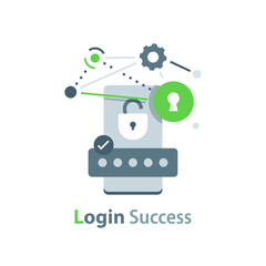 Poster - login success concept,empty state ui, infographic, icon