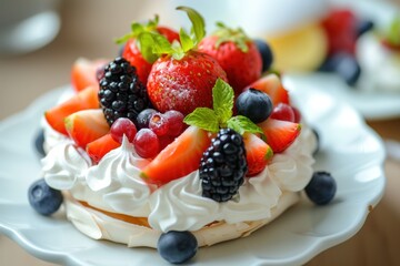 Poster - Fruit and meringue atop small pavlova