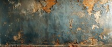  A Rusted Metal Wall With Peeling Paint And Rust On The Bottom Half Of The Wall And Bottom Half Of The Wall And Bottom Half Of The Wall And Bottom Half Of The Wall.
