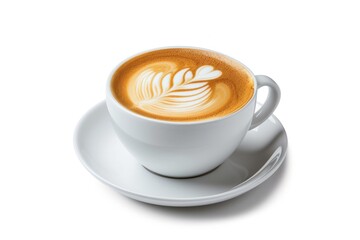 Sticker - Isolated cup of latte coffee with white background and clipping path