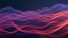 Abstract Flowing Red Lines On A Dark Background

