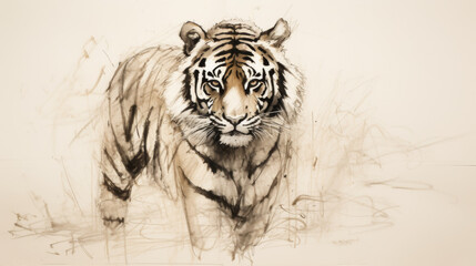  Tiger drawing