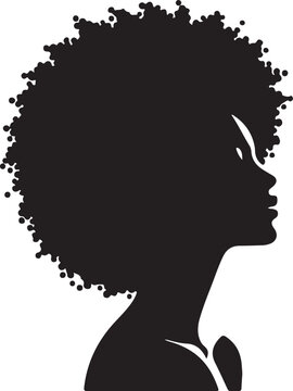 Afro woman silhouette of vector illustration 
