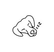 Sleeping dog, napping, sleep and sleepy. Animal and pet, cynology, pet store and feed, illustration