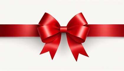 Wall Mural - red ribbon and bow cut out