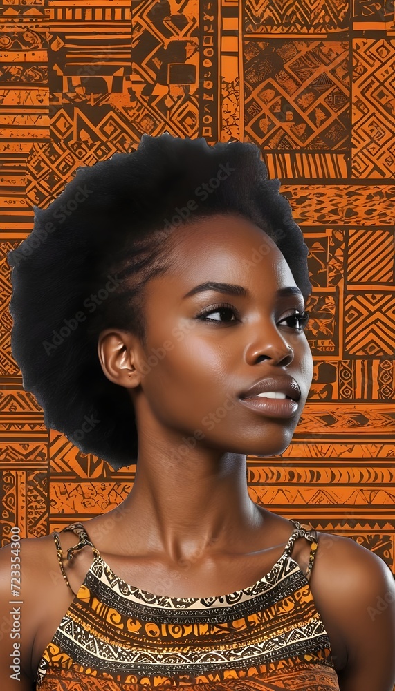 Beautiful black African models posing amid afro prints on fabrics Stock ...