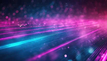 Wall Mural - abstract background with pink blue glowing neon lines and bokeh lights data transfer concept digital wallpaper ai generative