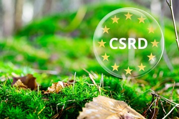 sustainability reporting concept. corporate sustainability reporting directive. csrd reporting, co2 