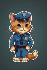 Sticker - cat policeman sticker