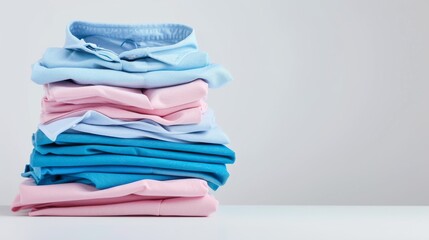 Aufkleber - A neatly arranged pile of towels and fabrics, ready to wrap you in softness and warmth