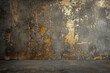 Aged Grungy Wall With Yellow Paint Peeling