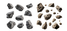 Large Stones: An Assortment Of Rocks, Isolated On Transparent Background, PNG
