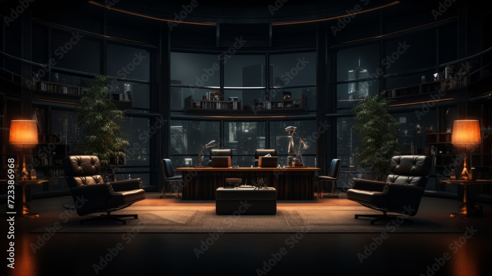 Chief's office. Boss office interior. Individual design layout. Luxury ...