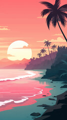 Wall Mural - beach sunset