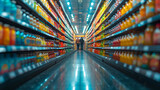 Fototapeta  - Shopping isle - grocery store - supermarket - low angle shot 