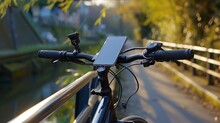 Smartphone holder for bike. Cell phone holder on bicycle to use gps. 