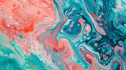 Poster - A mesmerizing abstract masterpiece, drenched in vibrant aqua hues and bold strokes of acrylic paint, showcasing the boundless creativity and passion of modern art