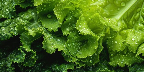 Wall Mural - Green salad fresh healthy food leaves