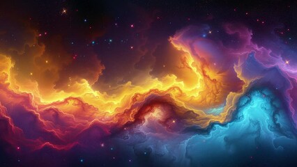 Wall Mural - Abstract space animation with stars, constellations and nebulae. Shining stars of the galaxy. High quality 4k footage