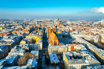 Wall Mural - Aerial view of Wroclaw in winter, Poland