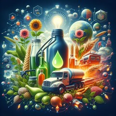 Wall Mural - bio fuel concept illustration. green fuel, eco friendly and alternative energy