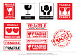 Handle With Care - Fragile - Logistics - vector illustration. Packaging symbols, fragile and packing care label, vector illustration. Labels for logistics and delivery shipping.