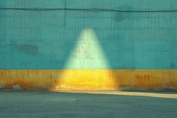 Wall Mural - a shadow of an object on a plain wall, using negative space to define the object’s shape. concept of