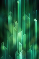 Wall Mural - Wallpaper, abstract background, abstract geometric background with light streaks, in the style of green academia, flat abstraction