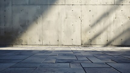 Poster - a fragment of a street city concrete wall of a building and an paving stones. Building's facade. Mocap or background for creativity : Generative AI