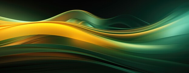 Wall Mural - yellow and green abstract moving lines background, colorful futurism, motion blur, dark green and light emerald