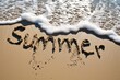 © Konstiantyn Zap - The word 'Summer' written on sandy ocean shore.