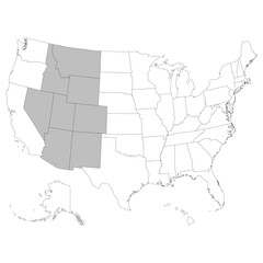 Wall Mural - USA states Mountain  regions map.