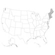 USA states New England  regions map.