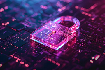 Padlock With Key Icon Personal Safe of Online Information Or Crypto Information